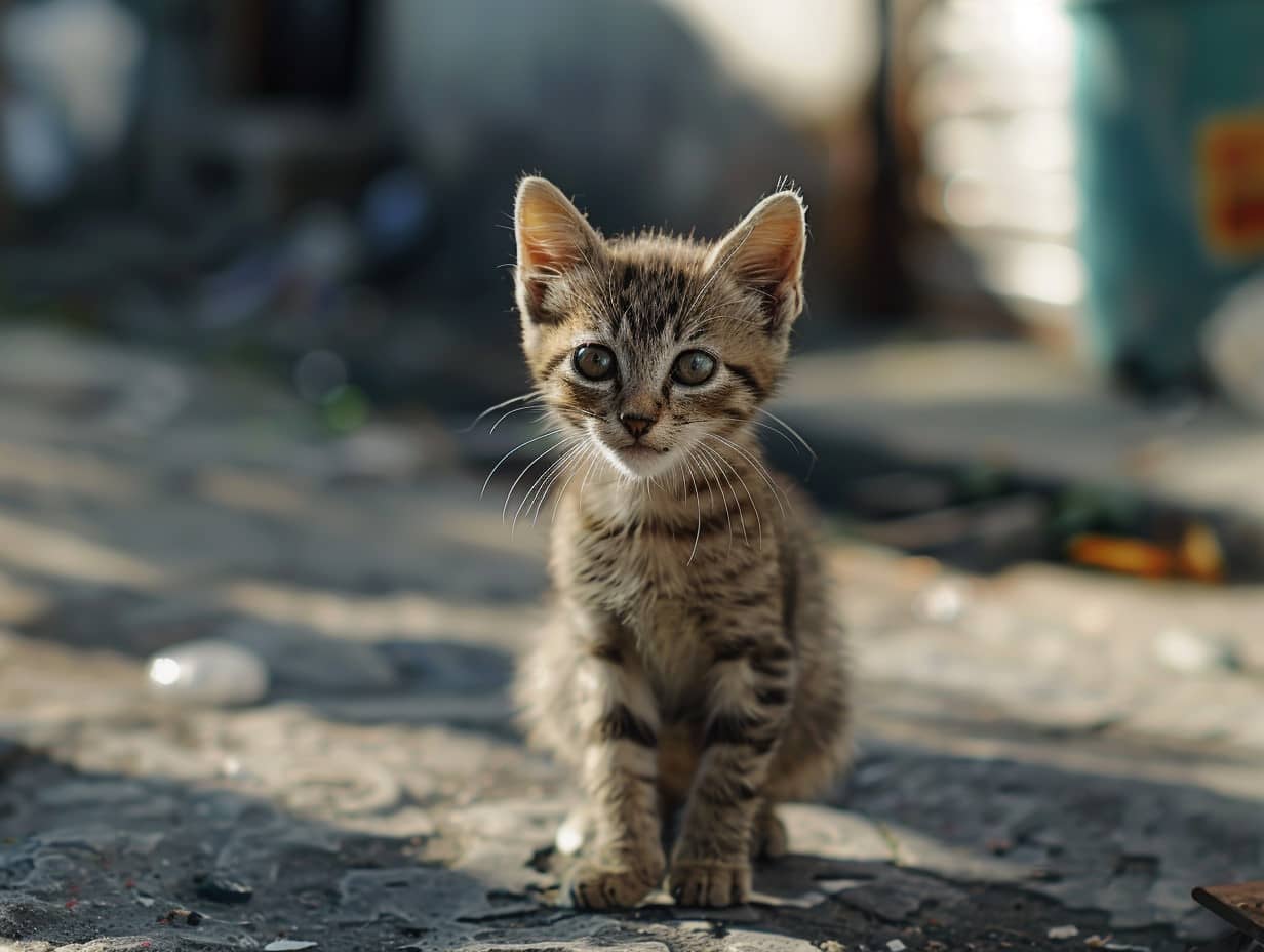 Chat mignon se reposant sur une chaise en bois