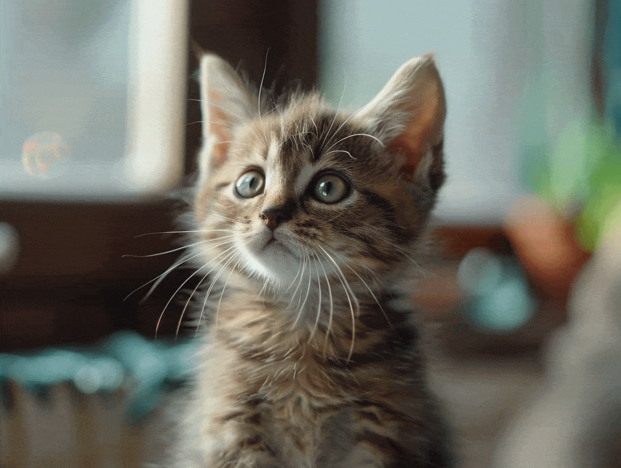 Chaton mignon jouant avec une balle de laine