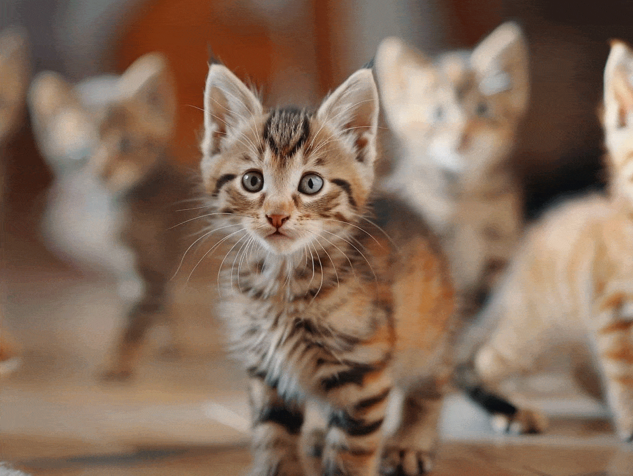 Chat mignon aux yeux curieux explorant la maison