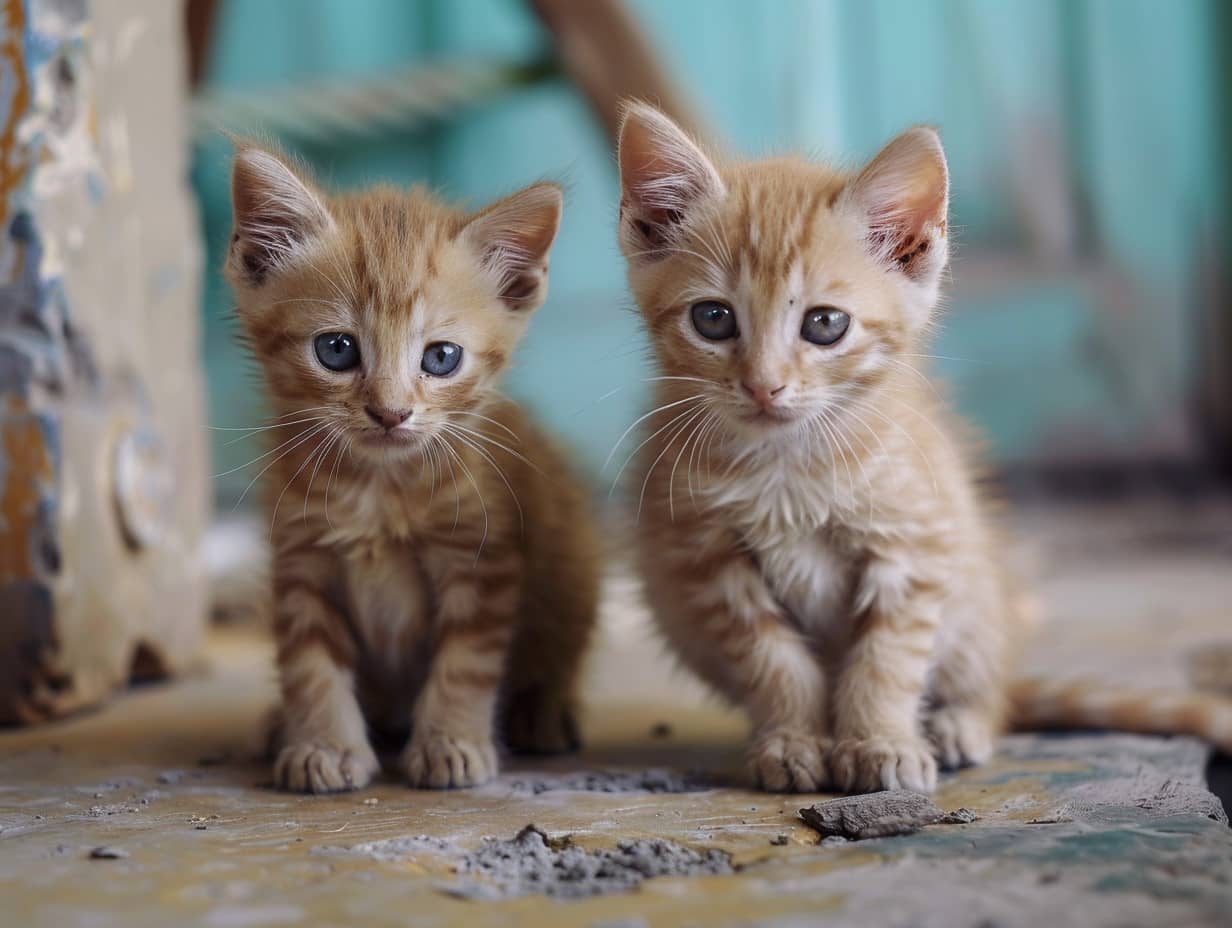 Chaton mignon jouant avec une balle de laine