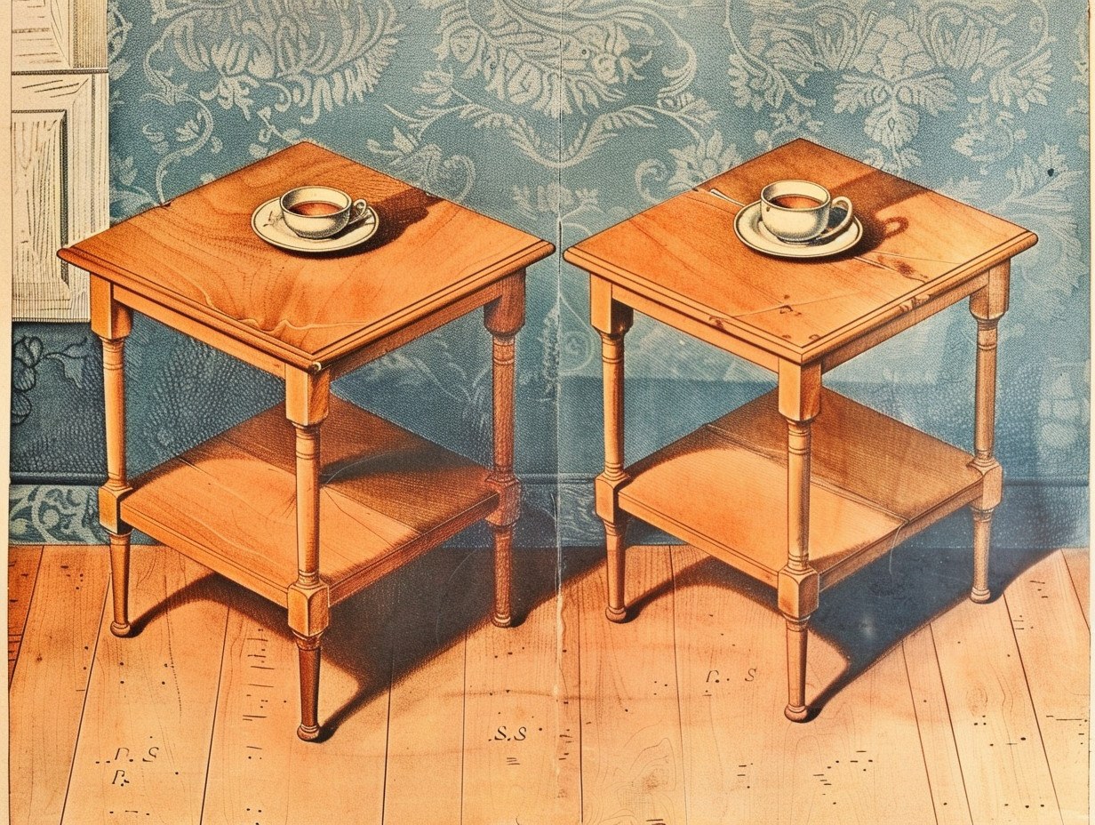 Démonstration de l'illusion de la table de Shepard où deux tables de formes différentes semblent avoir des dimensions différentes bien qu'elles soient identiques