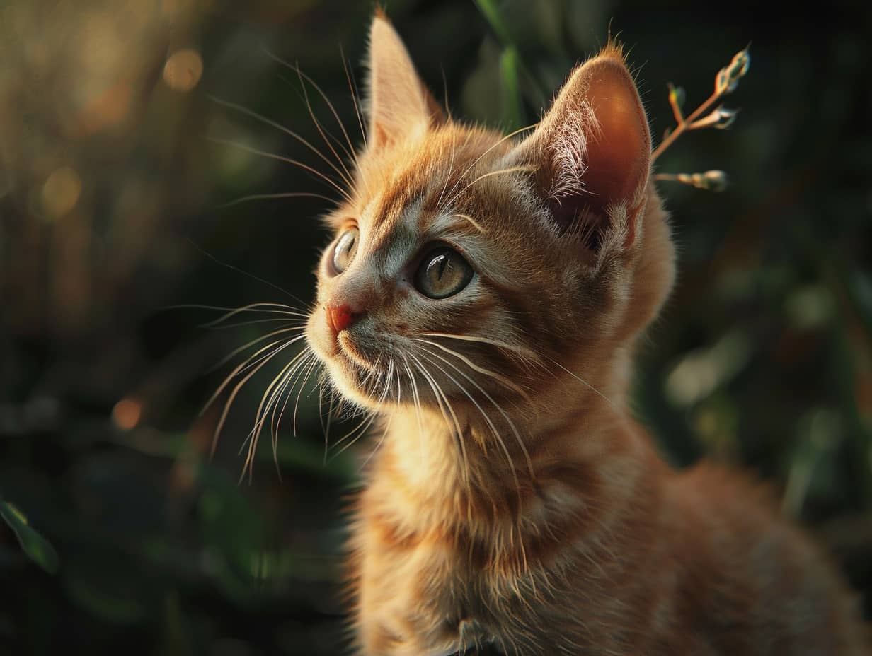 Chaton mignon aux yeux bleus curieux