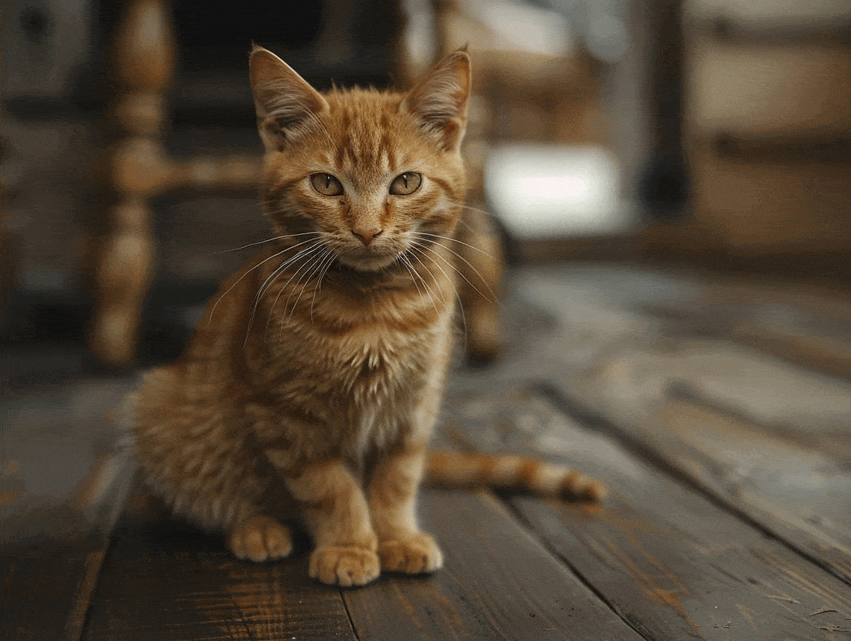 Chat mignon allongé sur un canapé confortable