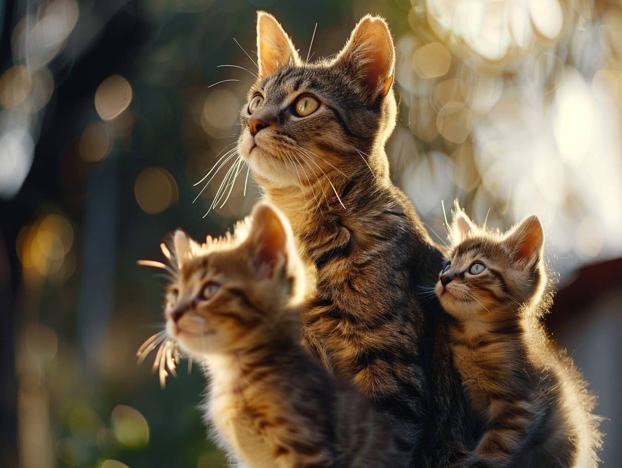 Chaton mignon explorant une boîte en carton