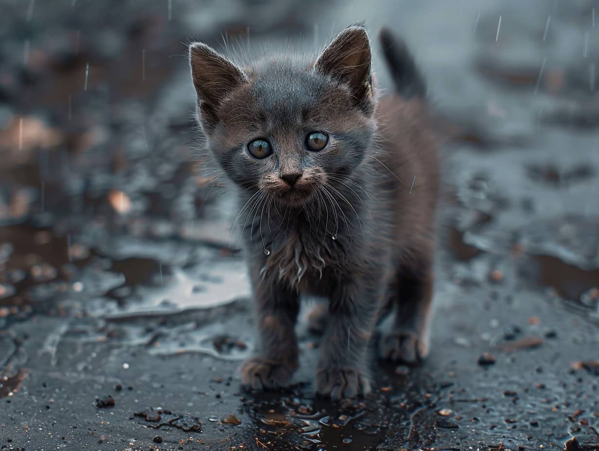 Chat mignon se prélassant au soleil d'été