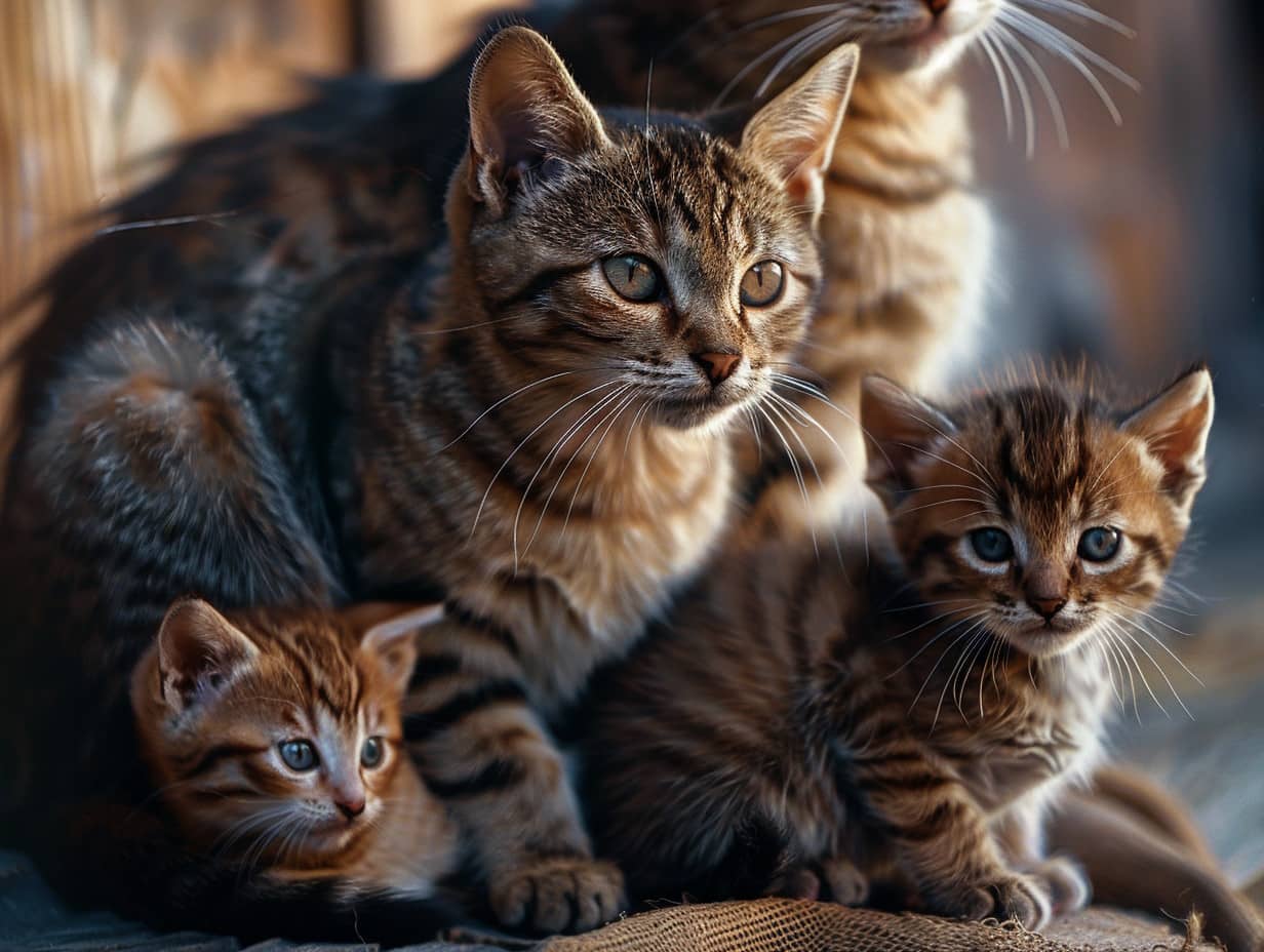 Chaton mignon jouant avec des décorations de fête