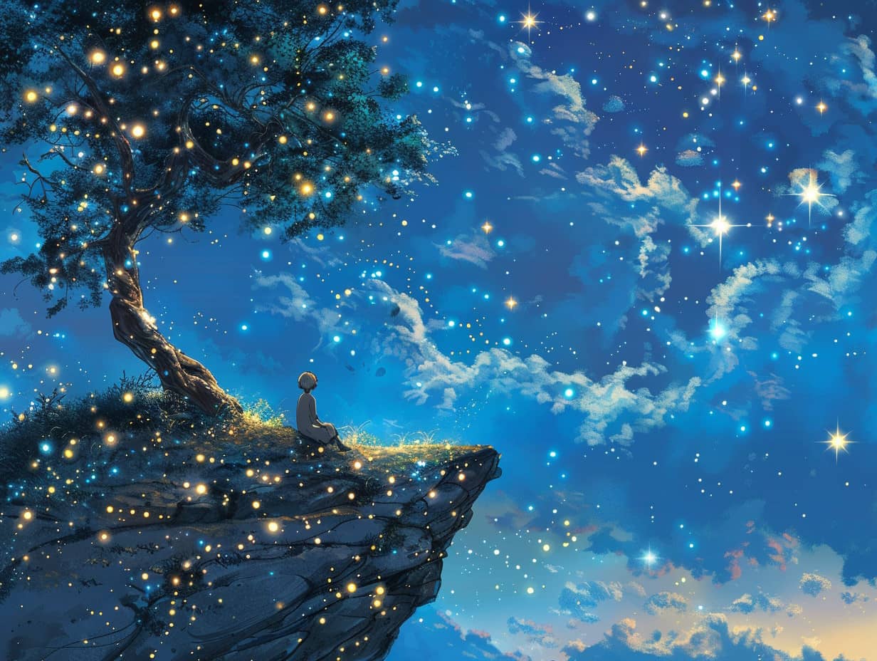 Image créative d'une constellation imaginaire dans le ciel nocturne