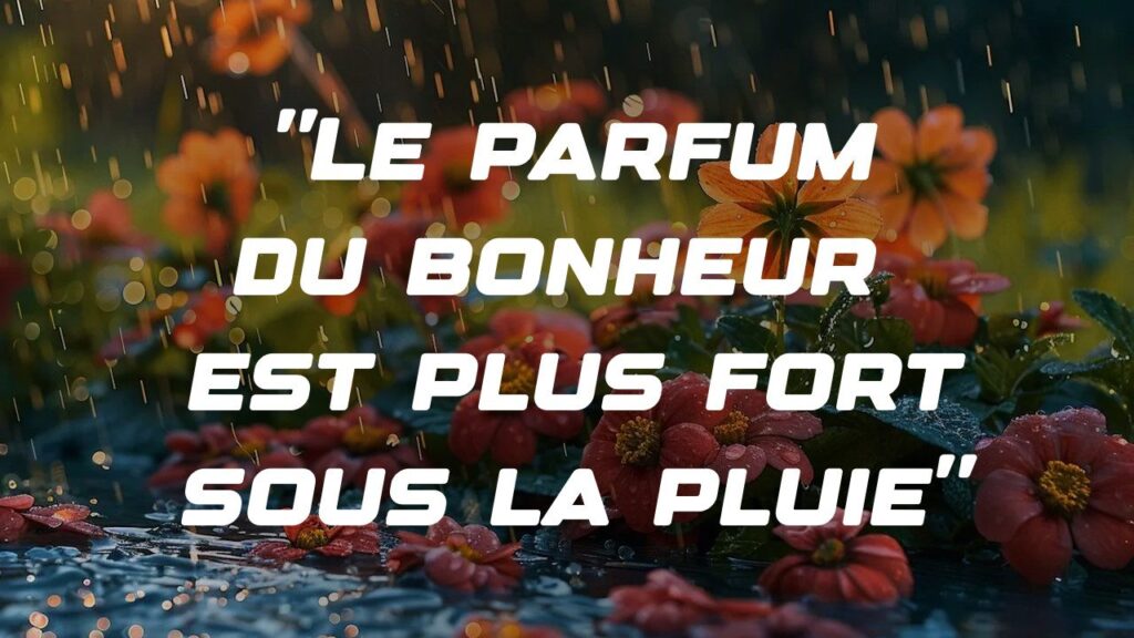 Le parfum du bonheur est plus fort sous la pluie