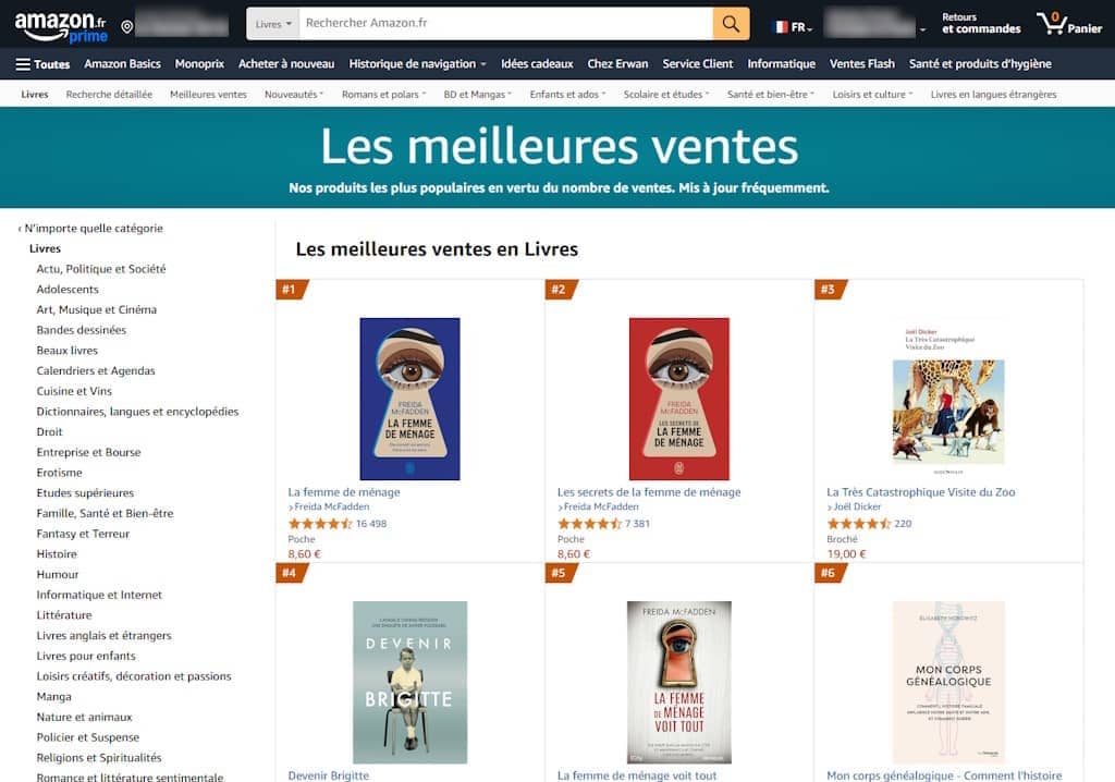 amazon livres top ventes