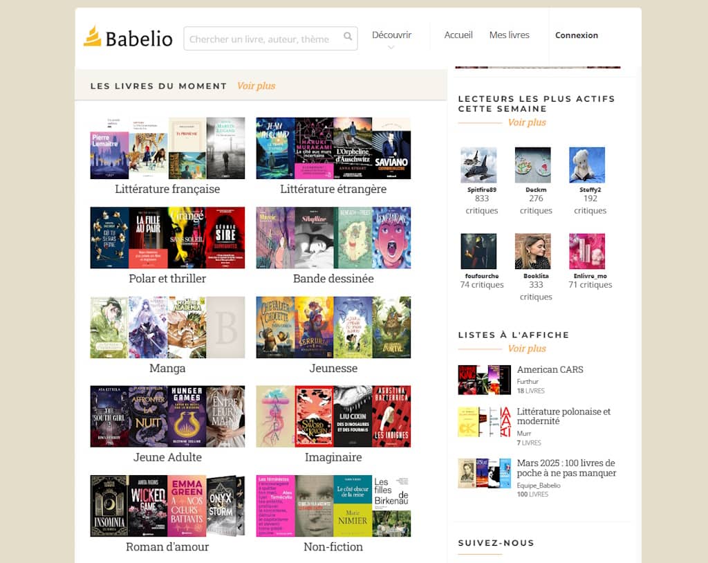 babelio livres du moment