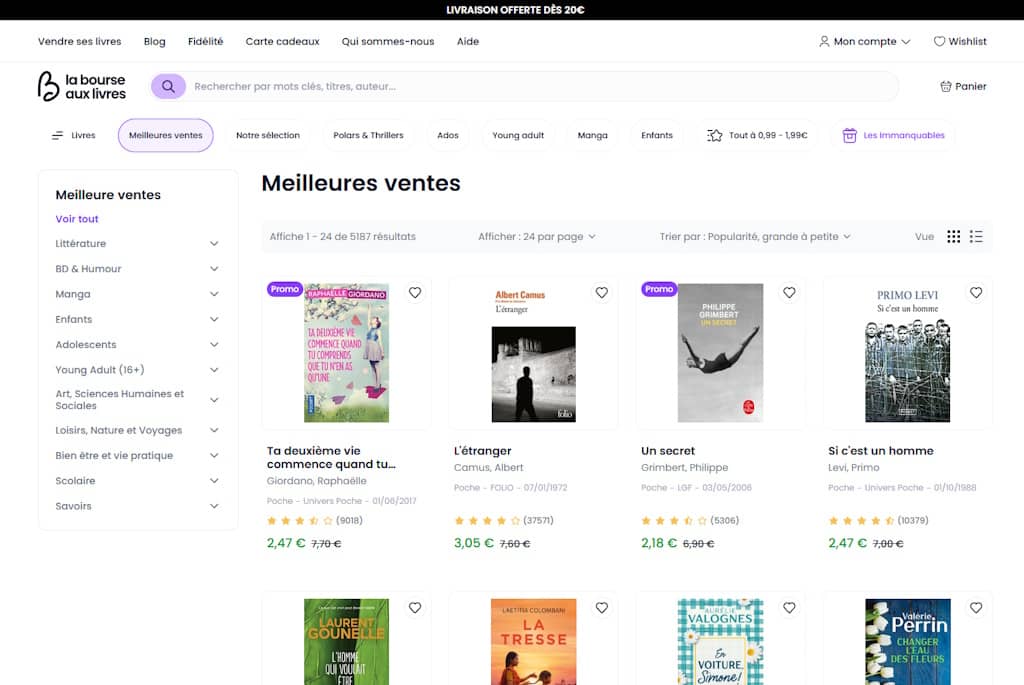 la bourse aux livres meilleures ventes